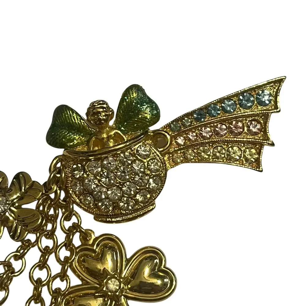 Kirks Folly Pot of Gold Four Leaf Clover Brooch